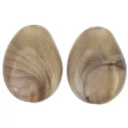 Flat irregular bead 22x17 mm in opaque resin - Marbled bronze x1