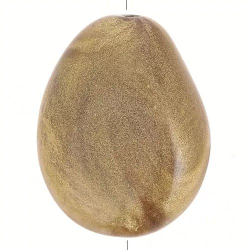 Flat irregular bead 25x20 mm in opaque resin - Marbled bronze x1