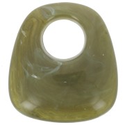 23x21mm Opaque resin trapeze pendant - Marbled Military Green x1