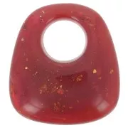 Opaque resin trapeze pendant 23x21 mm Copper glitter x1