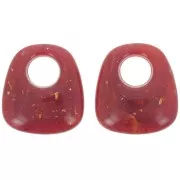 23x21mm Opaque resin trapeze pendant - Glittery copper x1