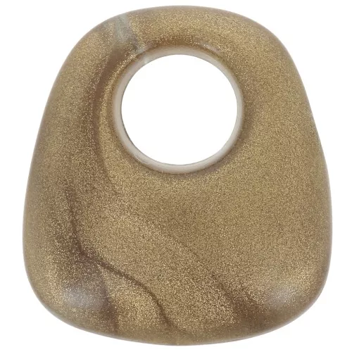 23x21mm Opaque resin trapeze pendant - Marbled bronze x1