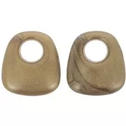 23x21mm Opaque resin trapeze pendant - Marbled bronze x1