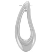 Pendant irregular drop 28x11 mm - Fine silver plated x1