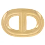 Marine mesh spacer 19.5x13 mm epoxy resin - Fine gold plated - Glitter grey