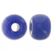 Blue - Round beads large holes 13x9 mm opaque resin - Hard Blue x8 Round beads large holes 13x9 mm opaque resin - Hard Blue x8