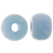 Round beads large holes 13x9 mm opaque resin - Smoked Blue x8