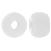 White - Round beads large holes 13x9 mm opaque resin - White x8 Round beads large holes 13x9 mm opaque resin - White x8