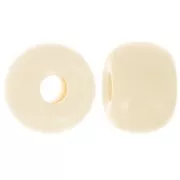 Round beads large holes 13x9 mm opaque resin - Ivory x8