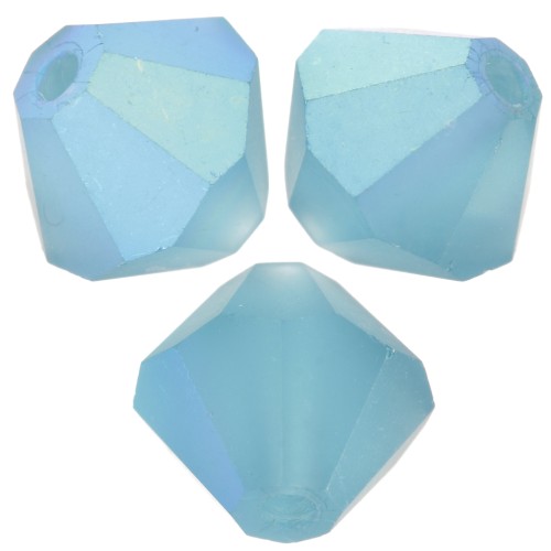 Preciosa bicone beads - Bead rondelle 6 mm - Indicolite AB matt x12