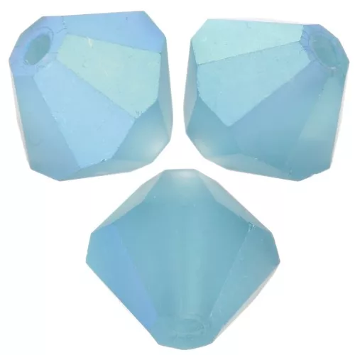 Preciosa bicone beads - Bead rondelle 6 mm - Indicolite AB matt x12