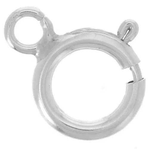 6mm 925 Sterling Silver spring clasp with open parallel ring x1