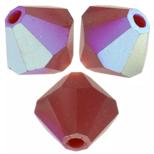 Preciosa bicones - Bead rondelle 6 mm - Siam AB matt x12