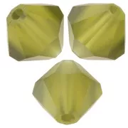 Preciosa bicones - Bead rondelle 6 mm - Olivine matt x12