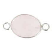 Spacer 2 loops 17x12 mm Quartz Rose/rodhium tone