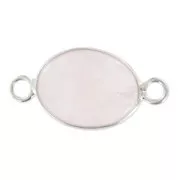 Spacer 2 loops 17x12 mm Quartz Rose/rodhium tone