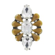 Combination of resin cabochons 70x45mm Crystal/Brown