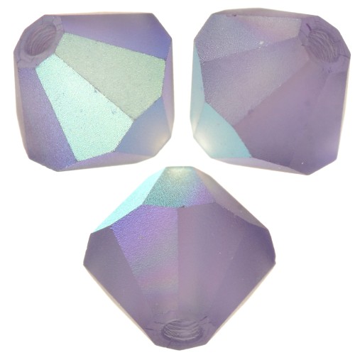 Preciosa bicones - Bead rondelle 6 mm - Tanzanite AB Matt x12