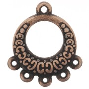 Round chandelier pendant 16 mm with 5 rings - Aged copper x1|raw }}