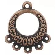 Round chandelier pendant 16 mm with 5 rings - Aged copper x1