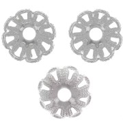 Watermarked dishes 6 mm - flower effect - Silver x20|raw }}