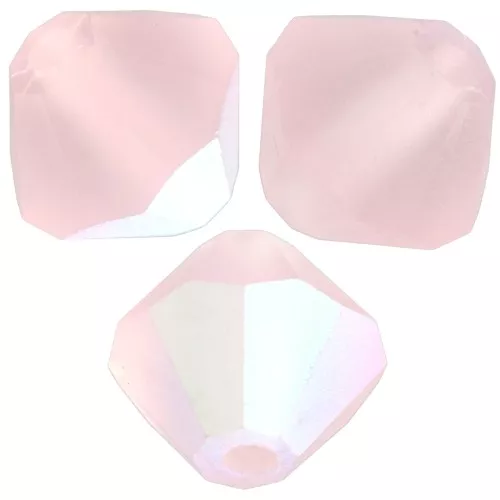 Preciosa bicones - Bead rondelle 6 mm - Light rose AB Matt x12