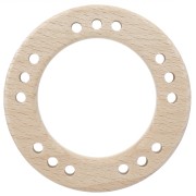 Multi-hole wooden ring 70 mm - Natural x1