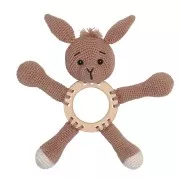 Multi-hole wooden ring 70 mm - Natural x1