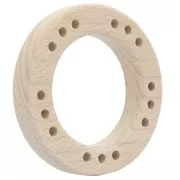 Multi-hole wooden ring 70 mm - Natural x1