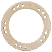 Multi-hole wooden ring 80 mm - Natural x1