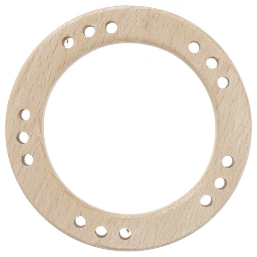 Multi-hole wooden ring 80 mm - Natural x1