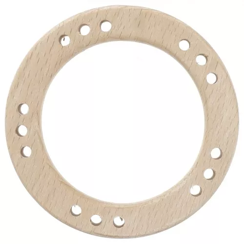 Multi-hole wooden ring 80 mm - Natural x1