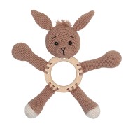 Multi-hole wooden ring 80 mm - Natural x1