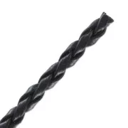 Braided faux leather cord 2.5mm black x 1m