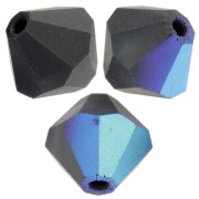Preciosa bicone beads - Bead rondelle 6 mm - Jet AB Matt x12|raw }}