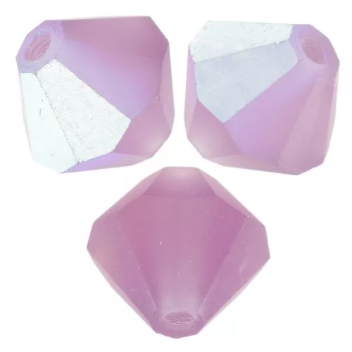 Preciosa bicone beads - Bead rondelle 6 mm - Amethyst AB Matt x12