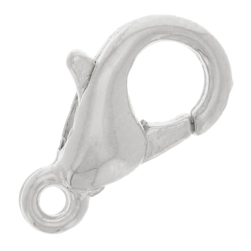 Lobster clasp 10 mm - Fine silver plated x1