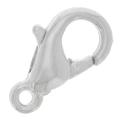 Lobster clasp 10 mm - Fine silver plated x1