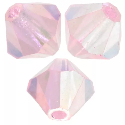 Preciosa bicone beads - Bead rondelle 5 mm - Pink Sapphire AB 2X x12