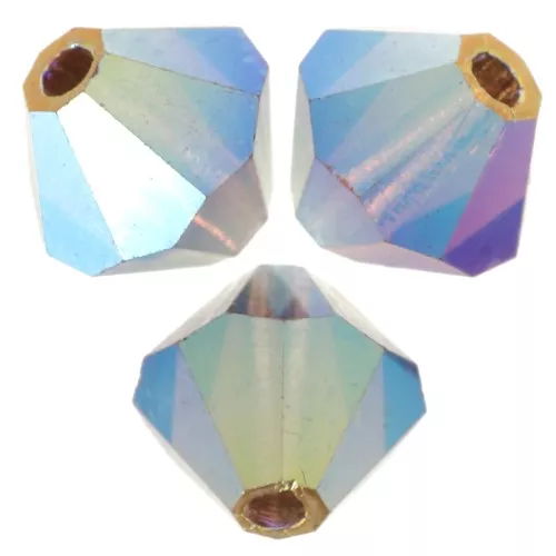 Preciosa bicone beads - Bead rondelle 5 mm - Smocked Topaz AB 2X x12