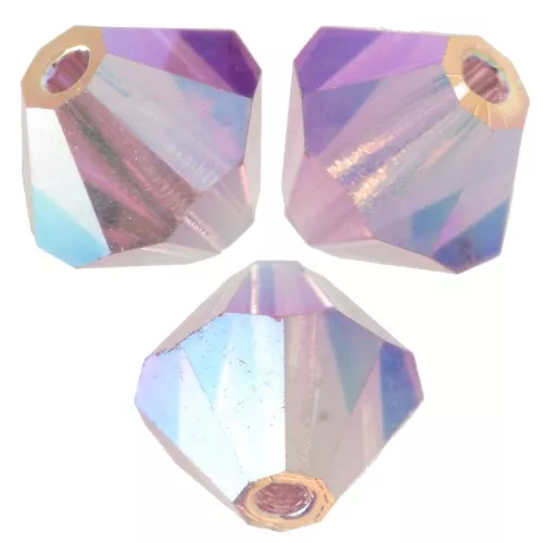 Preciosa bicone beads - Bead rondelle 5 mm - Light Amethyst AB 2X x12