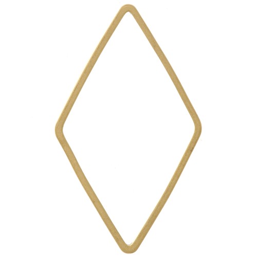 Mounting and weaving lozenge rings 33x19 mm - Rough brass x25