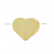 6.8 mm Heart-Shaped Bead - Fine gold plated x1