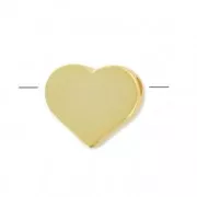 6.8 mm Heart-Shaped Bead - Fine gold plated x1