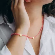 Heart 7 mm satin Fine Gold Plated x1