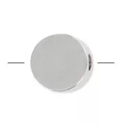 Puck 5 mm rhodium tone