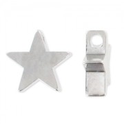 Pendant star 7.5 mm rhodium tone