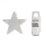 Pendant star 7.5 mm rhodium tone