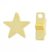 Pendant star 7.5 mm Fine Gold plated satin x1