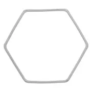 Hexagonal mounting and weaving rings 18x16 mm - Silver x25